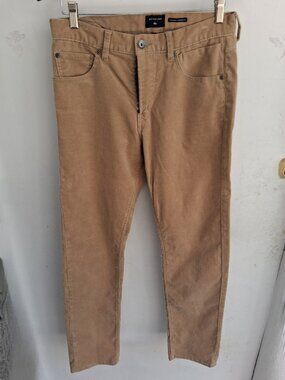 Quicksilver Men's Corduroy Pants Straight Tapered Fit Casual Beige Size 30